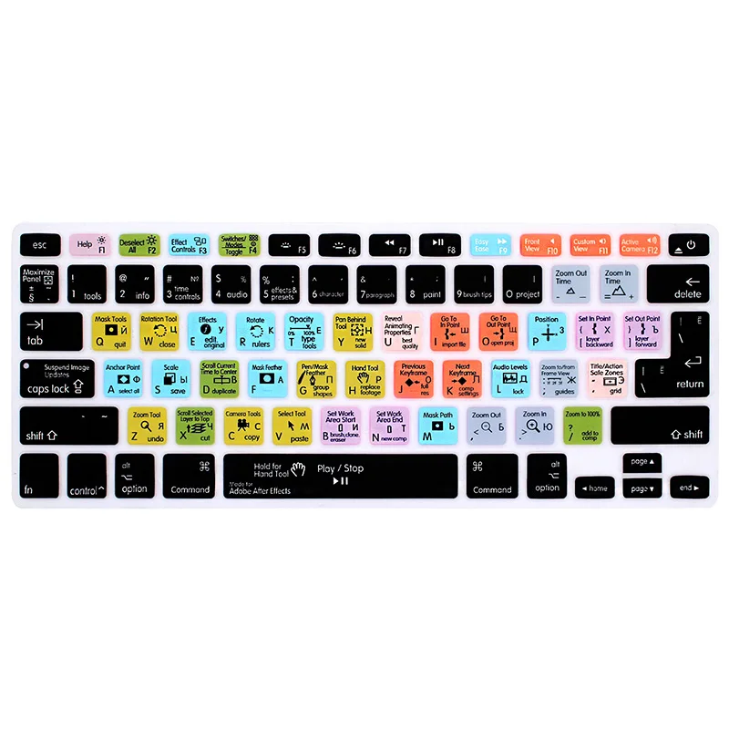 HRH русский OSX Премиум Pro CC Ableton Live Avid Pro инструменты силиконовый ярлык Hotkey клавиатура кожный чехол для MacBook Pro 13 15