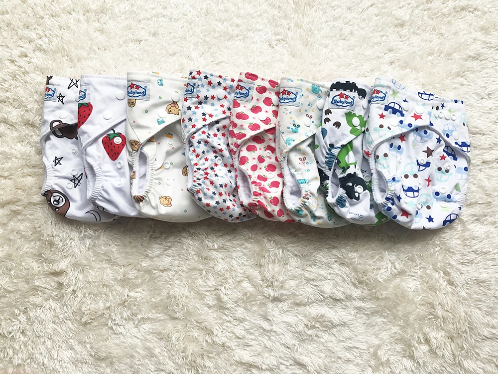 

My Choice Babyland Cotton Diapers Washable Reusable Baby Cloth Nappy Sheet Pocket Diaper Covers Newborn to Infant Size New Print