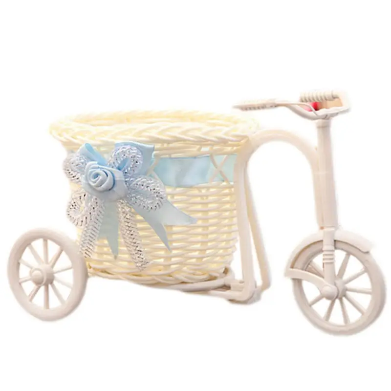 

Handmade Flower Basket Vase Platic Baskets Tricycle Bicycle Home Decoration Festival Party Decor Flower Holder