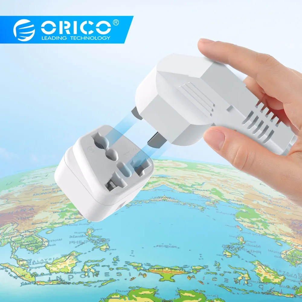 

ORICO ABS Travel Adapter Plug Universal Power Adapter Charger Wall Electric Socket Converter Power Plug Adaptor Surge Protector