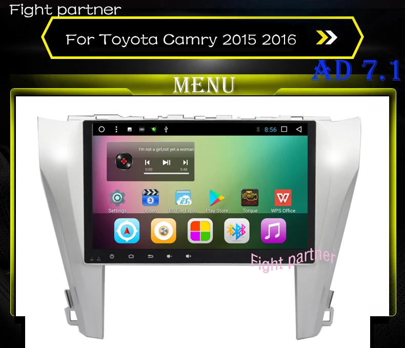

Factory price Quad Core Android 7.1 Car DVD GPS Navigation for Toyota Camry 2015 2016 Car Radio Stereo