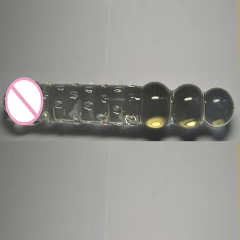 12*2.2 inch large glass dildo +3 anal beads,huge double dildo dong fake penis dick,giant dildos for woman lesbian gay sex toys 6