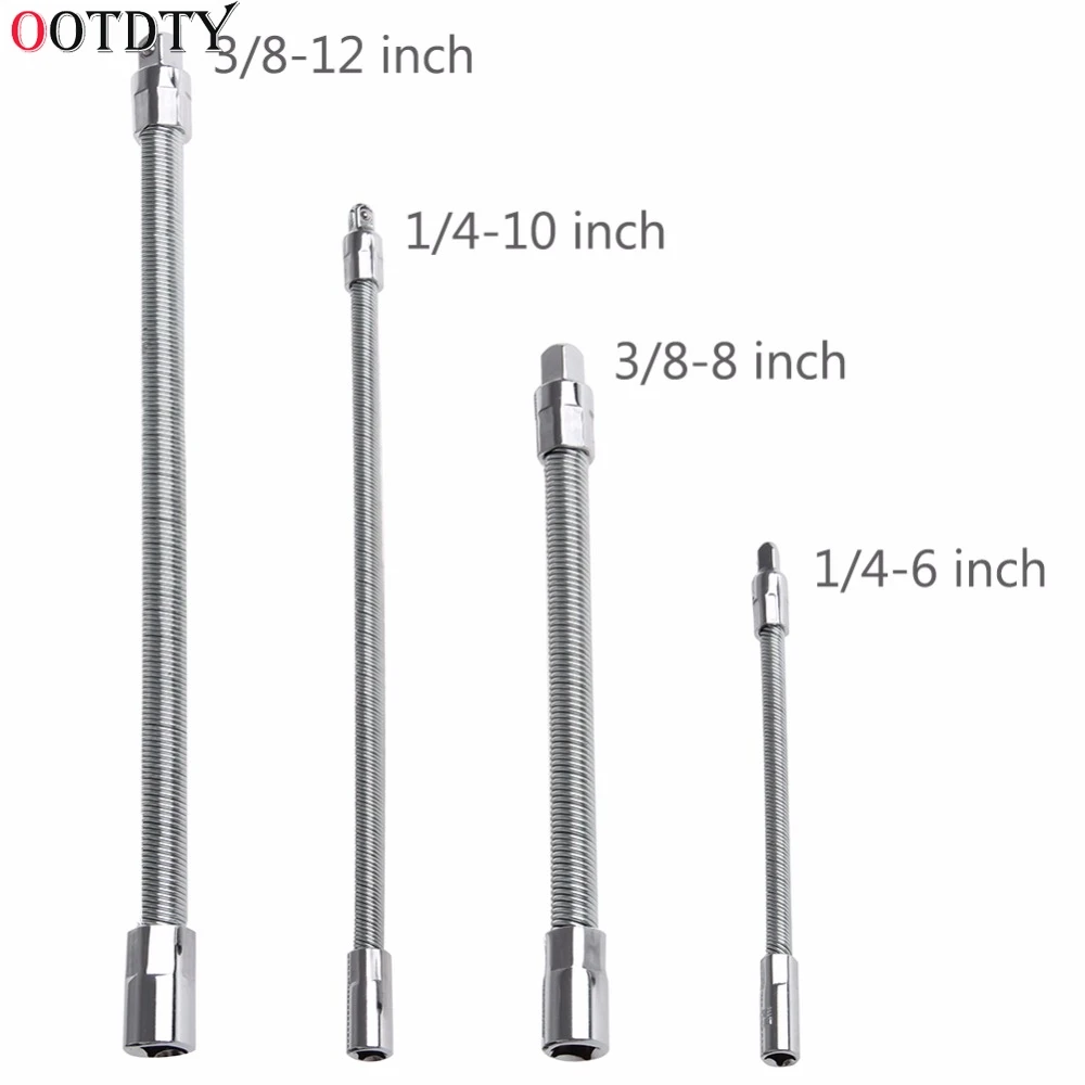 

6/8/10/12" 3/8" 1/4" Hex Flexible Hose Screwdriver Extension Bit Adapter Socket Hand Tools