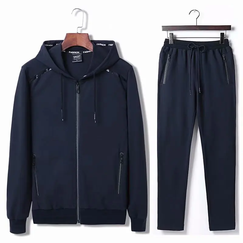 Loldeal Mens Black Sportman Set Track Suit Loose Sportswear Men Sets