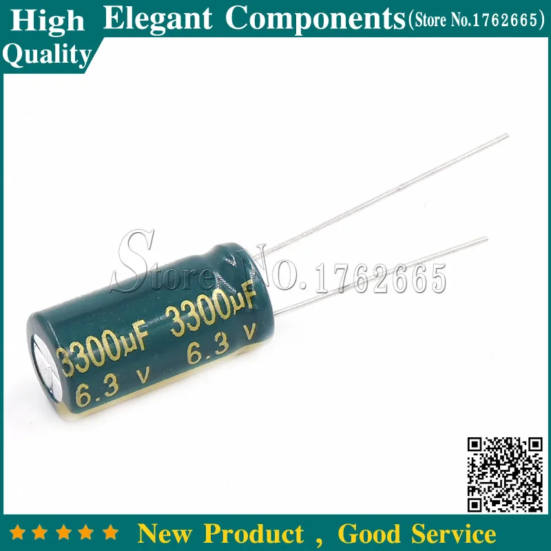 

10PCS 6.3V 3300UF 3300UF 6.3V Aluminium Electrolytic Capacitor Size 10*20MM 6.3 V / 3300 UF Electrolytic Capacitor Free Shipping