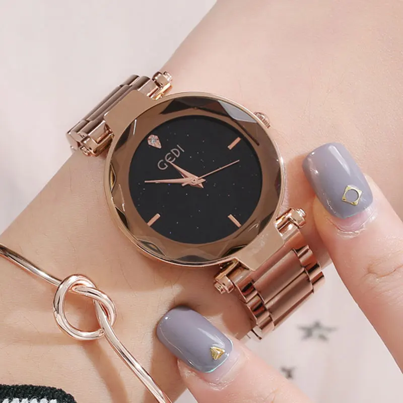 

Fashion Ladies Watch Luxury Reloj Mujer Women's Watches Rose Gold Stainless Steel Watch Diamond Clock Women relogios saat
