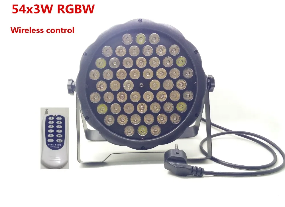 

10pcs/lot Wireless remote control 54x3W RGBW mini LED Par Wash Light For Event,Disco Party DJ dmx light disco light