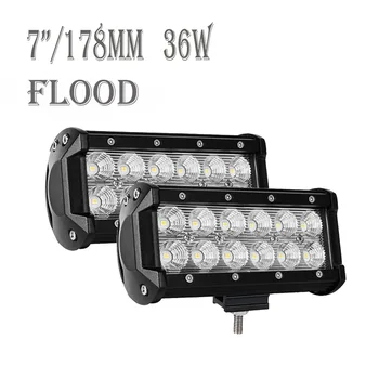 

Led Light Bar 2PCS 7Inch 17cm 36W Flood Led Pods Off Road Driving Fog Lights For Jeep Rzr ATV UTV SUV Truck Boat Tractors