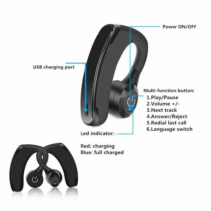 Twins Wireless Pairs Couple Bluetooth Headset Headphones Office Bluetooth Earphone Voice Control Noise Cancelling Music Earbud (7)
