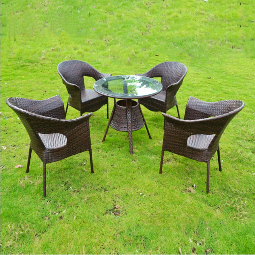 etop Modern Outdoor Garden Table Chair Set,Outdoor Furniture Rattan