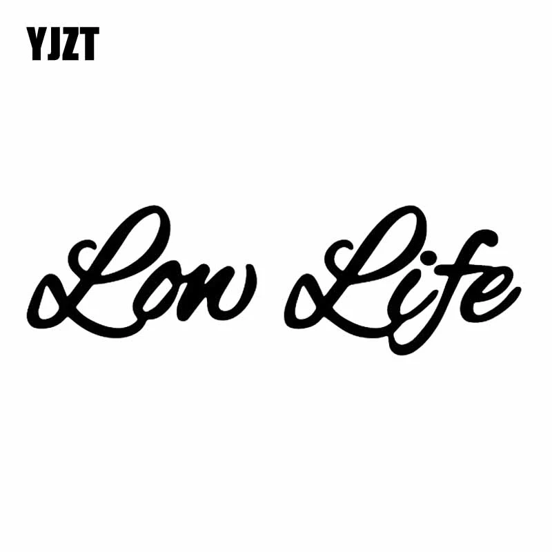 Yjzt 14 2x4 3cm Cursive Lowlife Car Sticker Decal Vinyl Jdm Fashion Decor Black Silver C26 0008 Car Stickers Aliexpress
