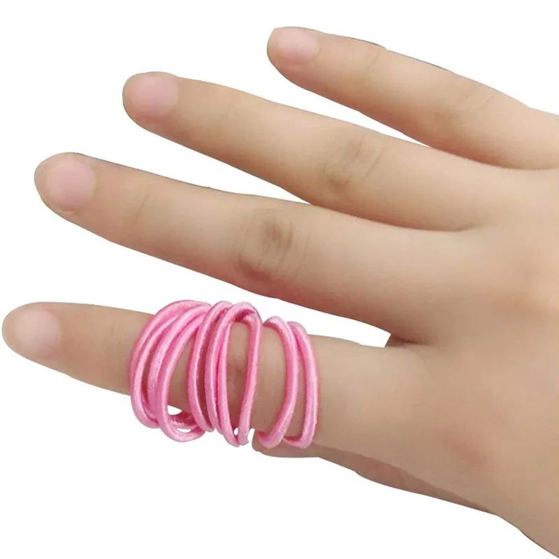100PCS 3CM Elastic Hair Bands Girl Ponytail Hair Holder Hair Accessories Thin Elastic Rubber Band For Kids Hair Ties Hair Ropes (15)