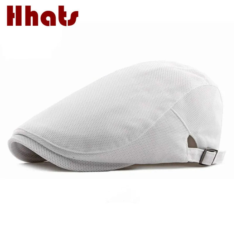 

summer mesh visor adjustable casual breathable men berets solid outdoor flat sun hat cap male peaked cap bone drop shipping