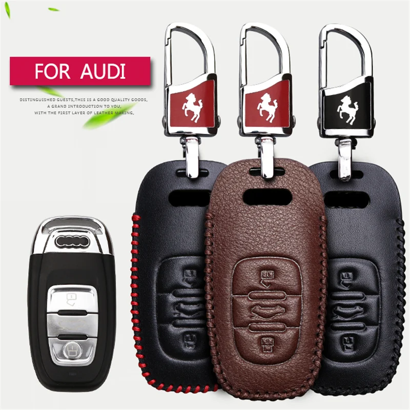 For AUDI Key Genuine Leather Car Remote Key Case Cover For AUDI A1 A3
