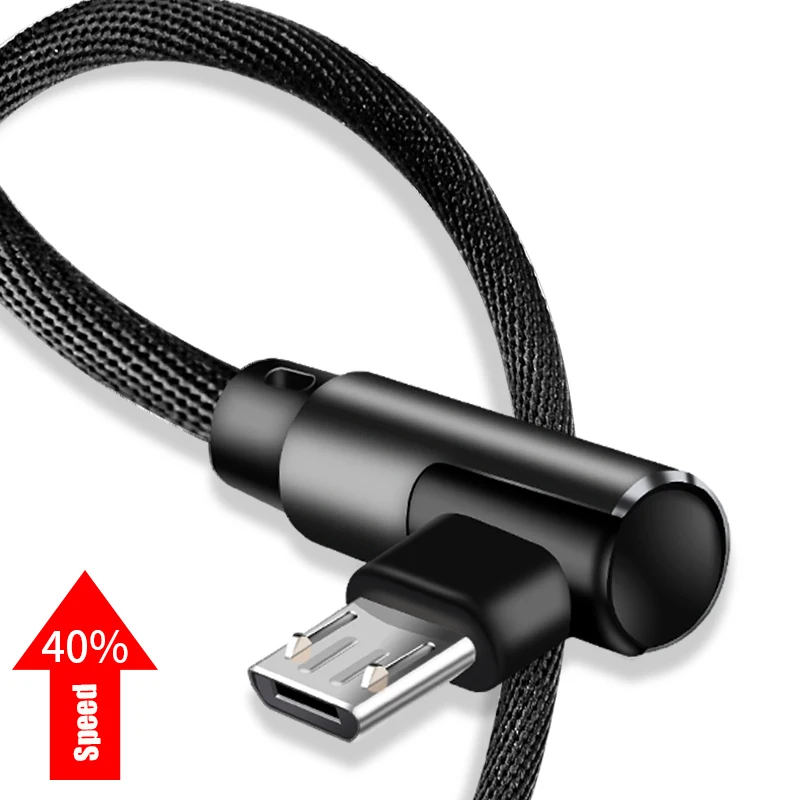 Suntaiho Micro USB кабель 90 градусов USB кабель 1 м 2 м 3 м для samsung S7 S6 2.4A Быстрая зарядка для huawei для Xiaomi Tablet кабели