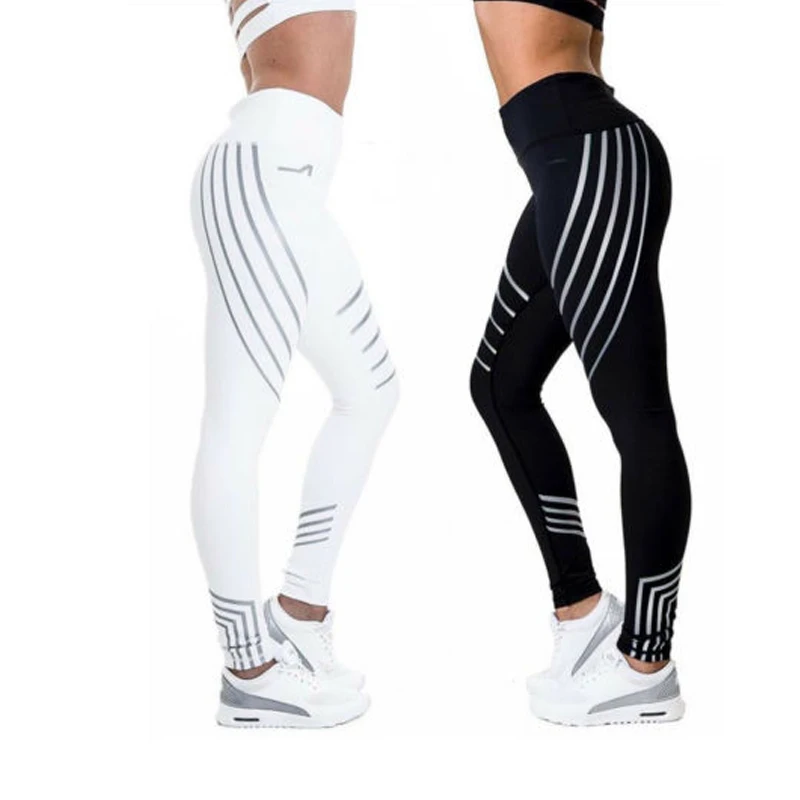 

[AoSheng] Women High Waist Legging New Sexy Print Fitness Leggings Workout Pants Fitness Clothing For Female Quick Dry Sporter