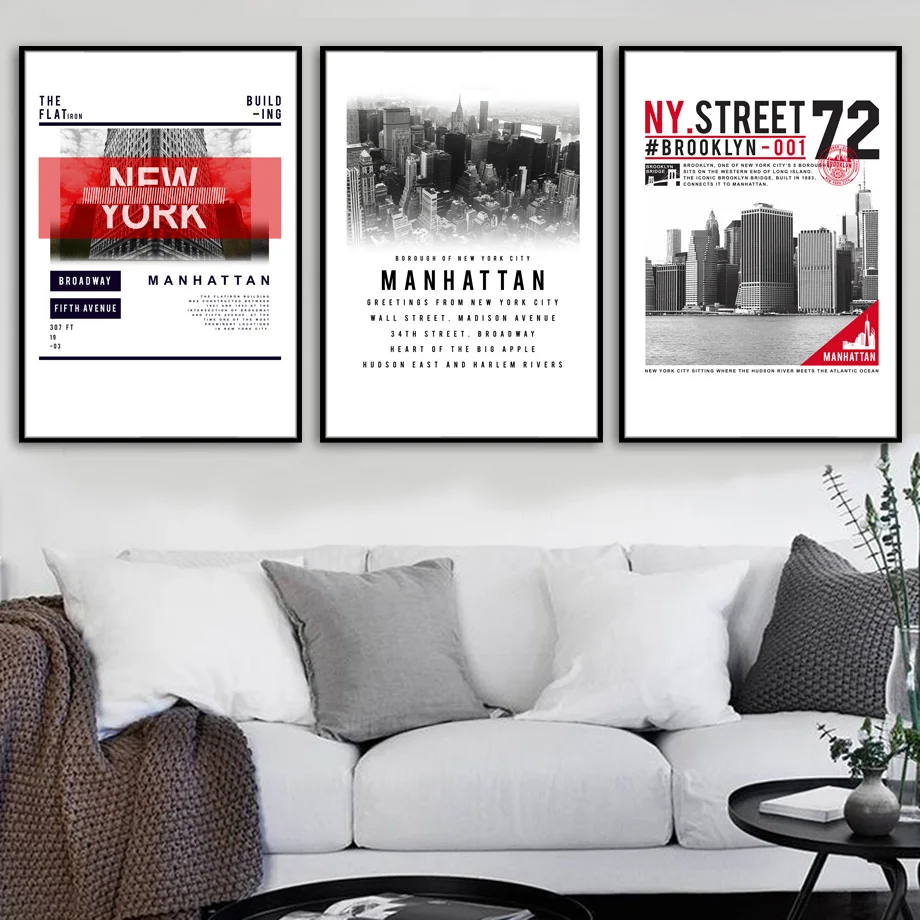 New-York-Manhattan-Map-Landscape-Canvas-Painting-Wall-Art-Print-Nordic-Poster-Black-White-Wall-Pictures