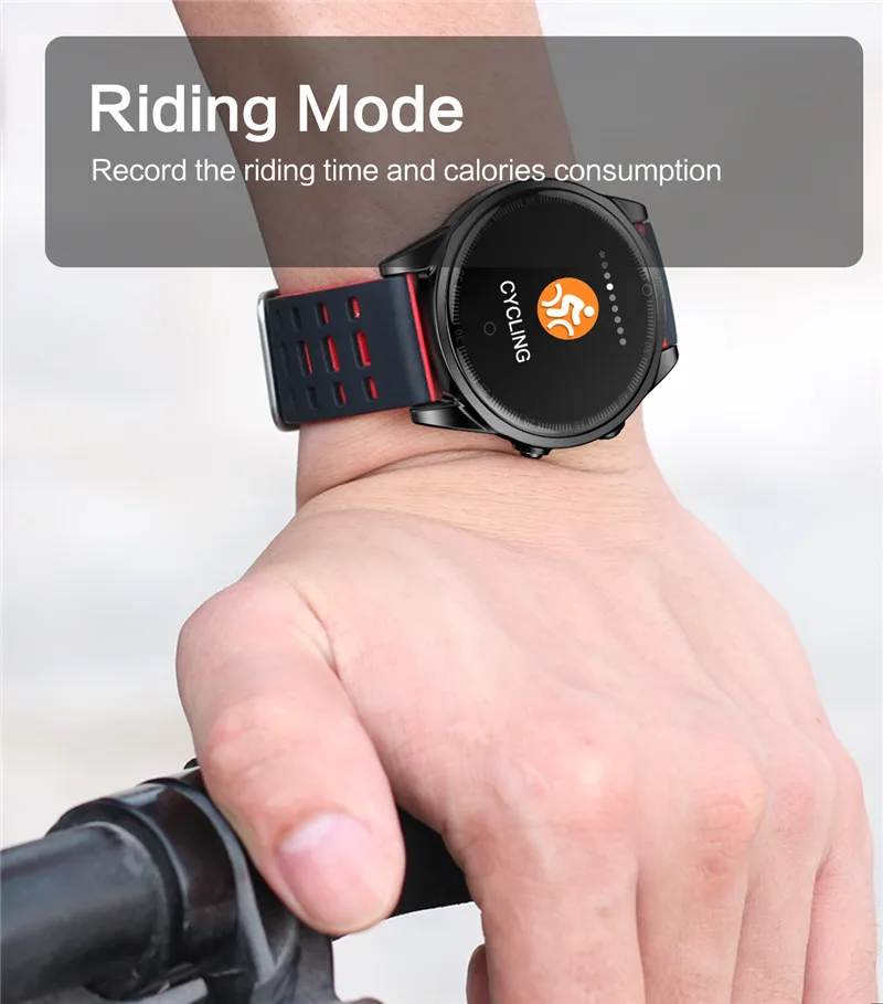 Smart watch fitness waterproof for Android IOS Riding MOde