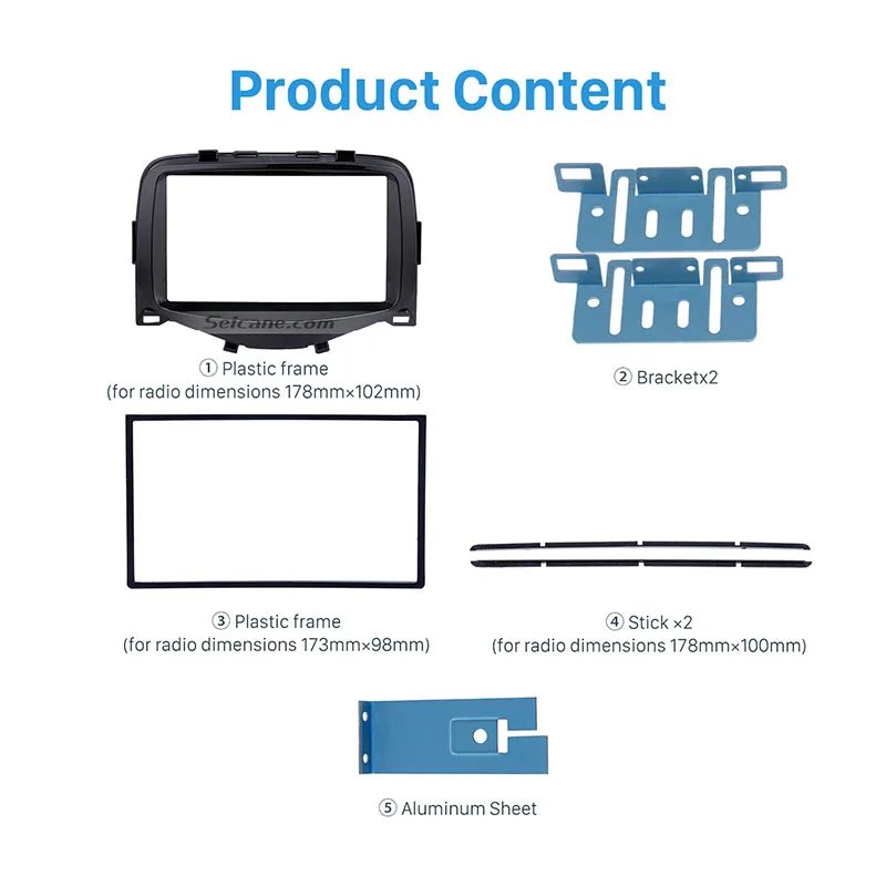 Seicane черный двойной Дин радио фасции Для Toyota Aygo панель адаптер аудио рамка стерео установка