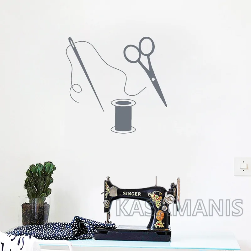 Wall Stickers Tailor Sewing Atelier for Women Scissors Vinyl Decal ig2429 Wall Stickers Tailor Sewing Atelier for Women Scissors Vinyl Decal ig2429