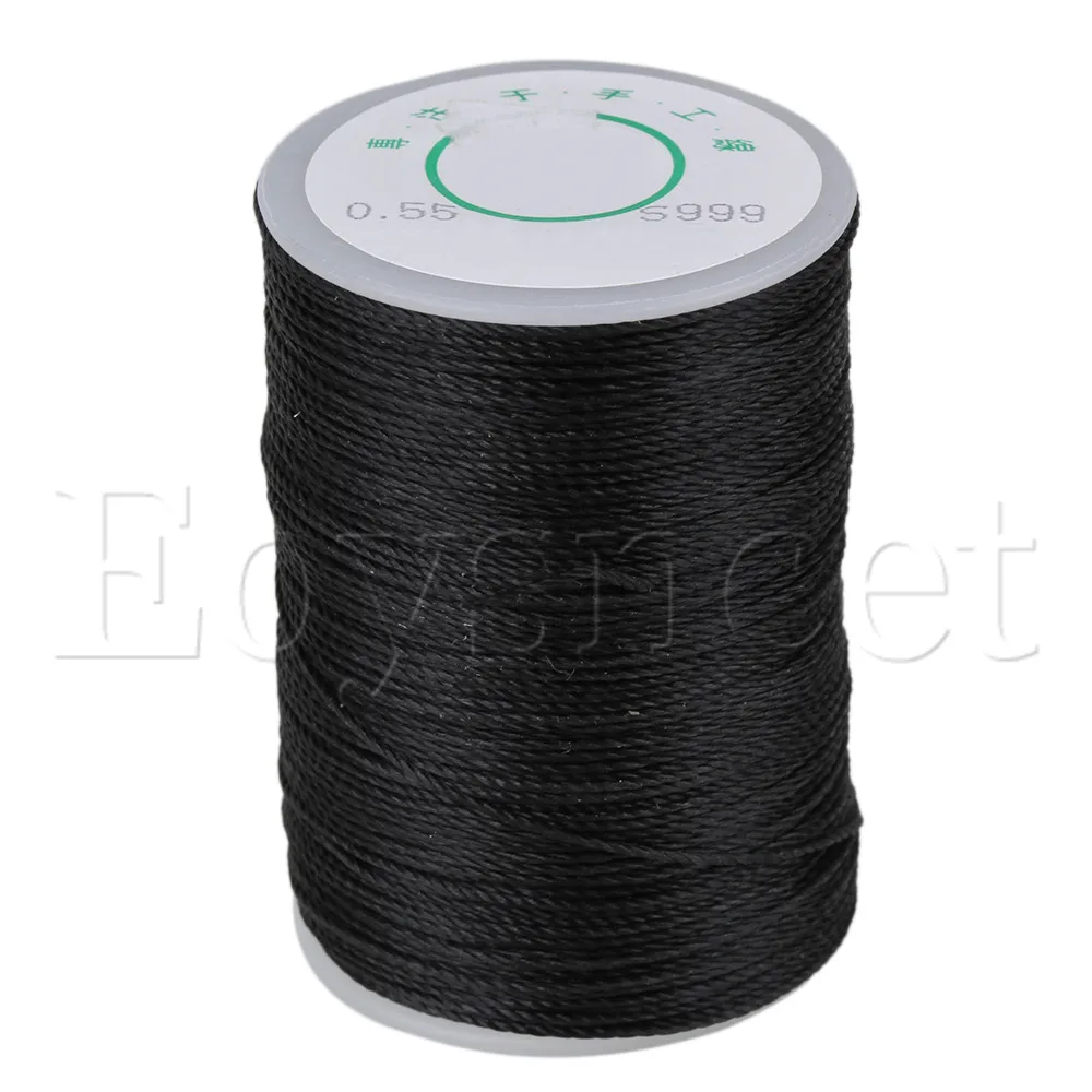 

Black Leather Sewing Handicraft Round Polyester Waxed Thread Cord 0.55mm 113m