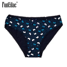 Хлопковые женские трусики сексуальные бикини трусы кружевное женское нижнее белье Бабочка Нижнее белье с принтом плюс размер нижнее белье 1 шт. FUNCILAC