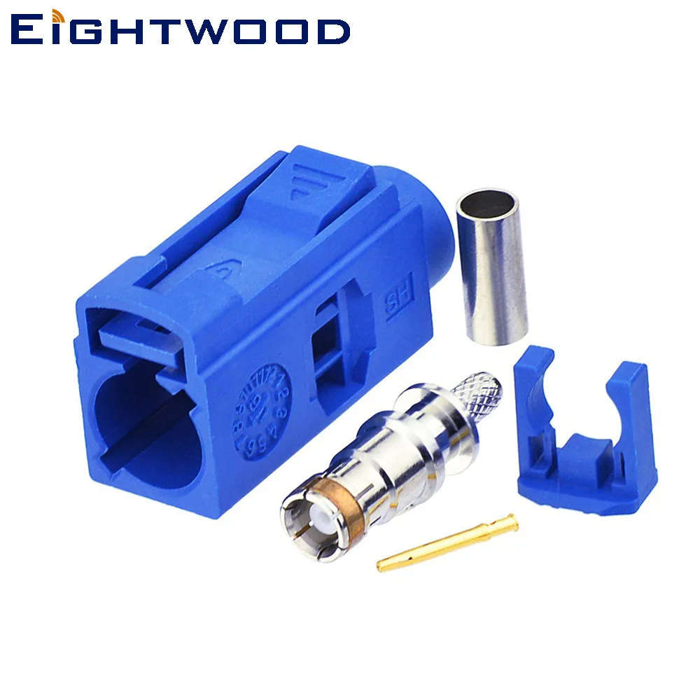 

Eightwood Fakra C Jack Female RF Coaxial Connector Adapter Blue Crimp LMR-100 RG174 RG316 Cable for GPS Telematics or Navigation