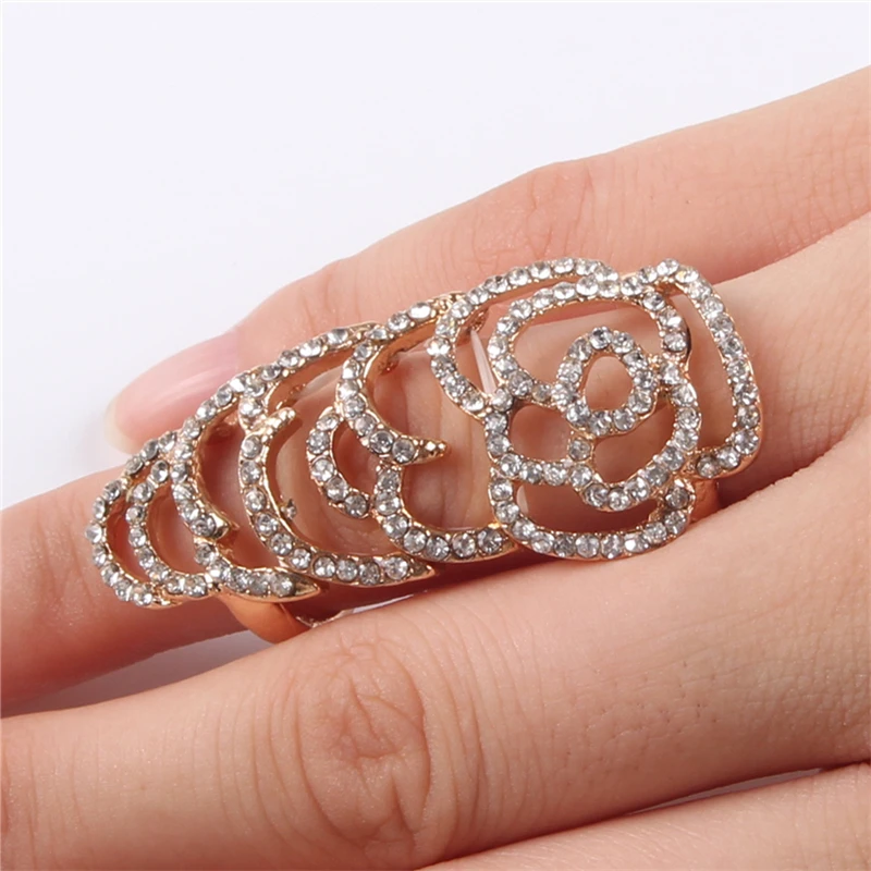 Женское кольцо с полым цветком 2D1003|knuckle rings for women|knuckle ringrings women |