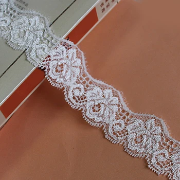 

Wholesale bulk lot Ivory Elastic stretch lace trim DIY sewing doll dress wedding dress 3.5cm