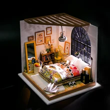 DIY Модель Кукольный дом Миниатюрный Кукольный домик с мебели светодиодный 3D деревянный дом, игрушки для детей день рождения ручной работы ремесла DG107# E