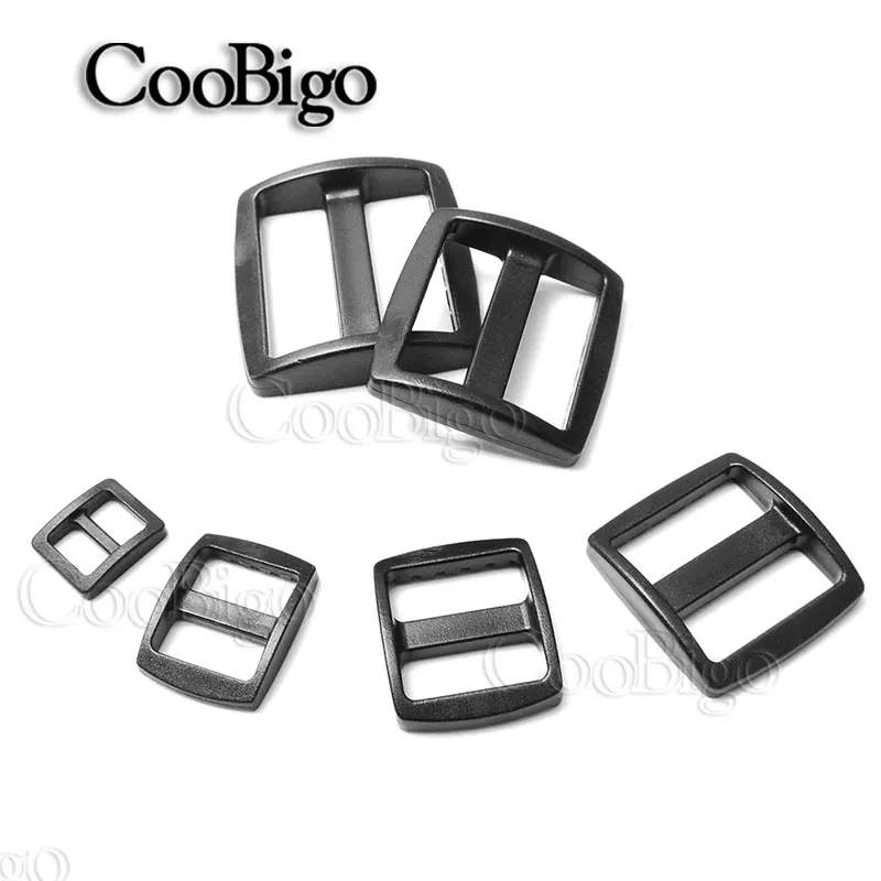 

5pcs Pack Plastic Curved Tri Glide Slider Adjust Buckles 10/16/20/25/32/38mm Wider Style Backpack Strap Webbing Outdoor Bag Part