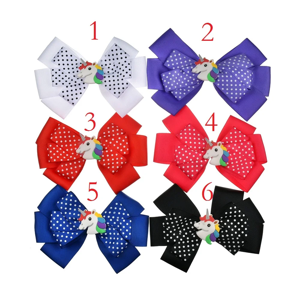 

special cartoon design girl unicorn bowknot clip sale for hair accessory