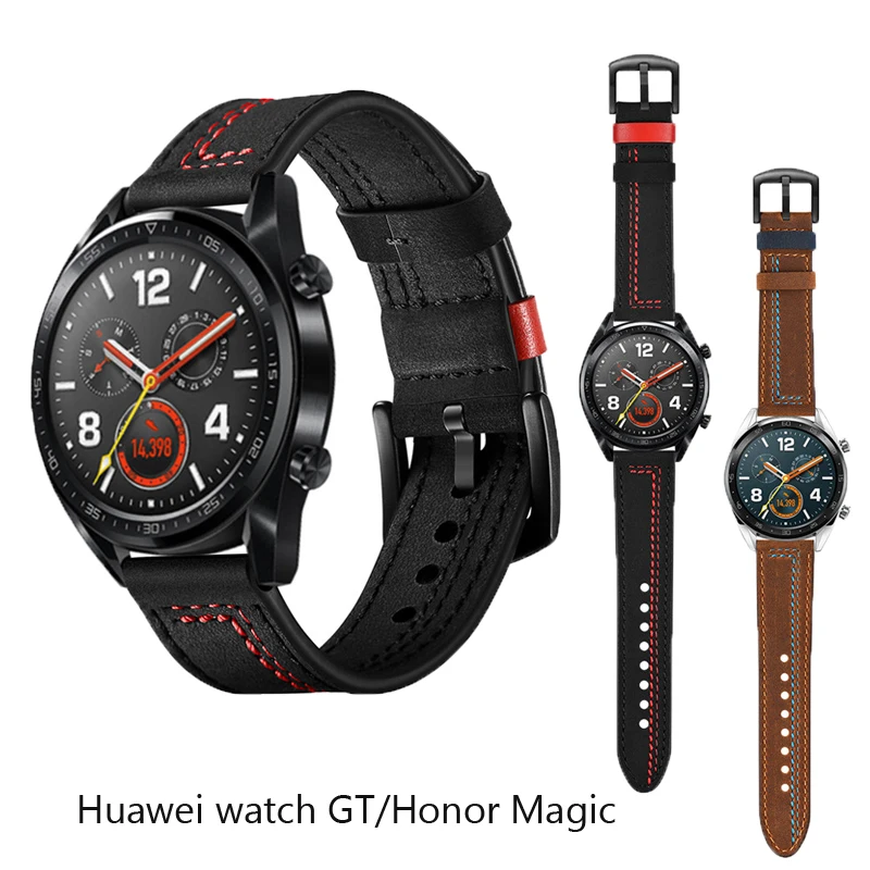 Для huawei часы GT/GT2 46 мм/Honor magic dearm кожаный ремешок smart Watch спортивный ремешок для Galaxy watch 46 мм