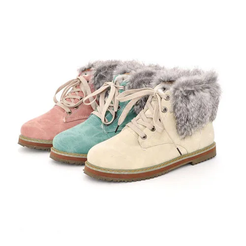 

Best selling Lace UP Plush Ankle Snow boots For women winter boots shoes Women boots Free Shipping