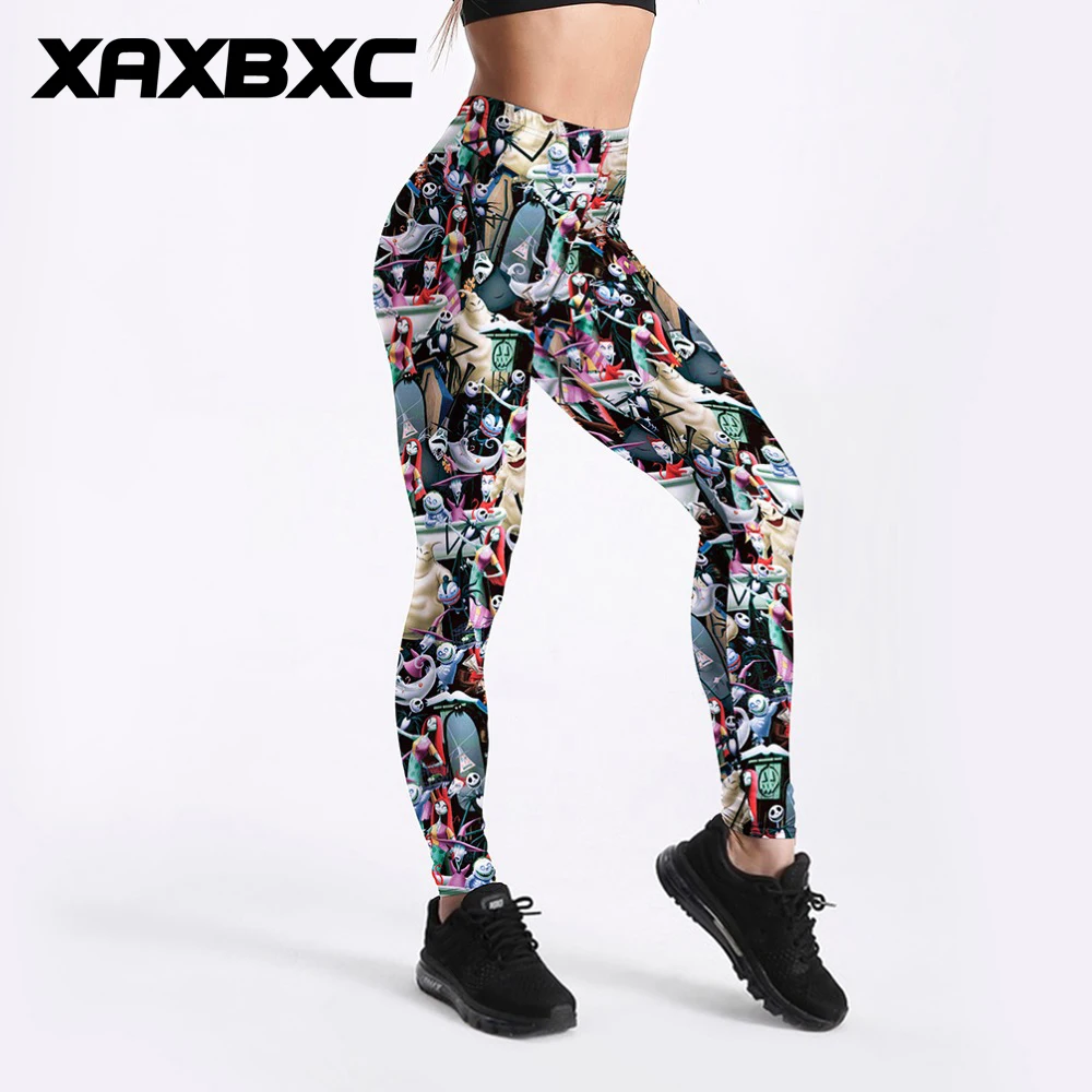 xaxbxc 3513 the nightmare before christmas skull print fitness workout push up women leggings slim sexy girl hot pants plus size - Nightmare Before Christmas Leggings xaxbxc 3513 the nightmare before christmas skull print fitness workout push up women leggings slim sexy girl hot pants plus size - Nightmare Before Christmas Leggings