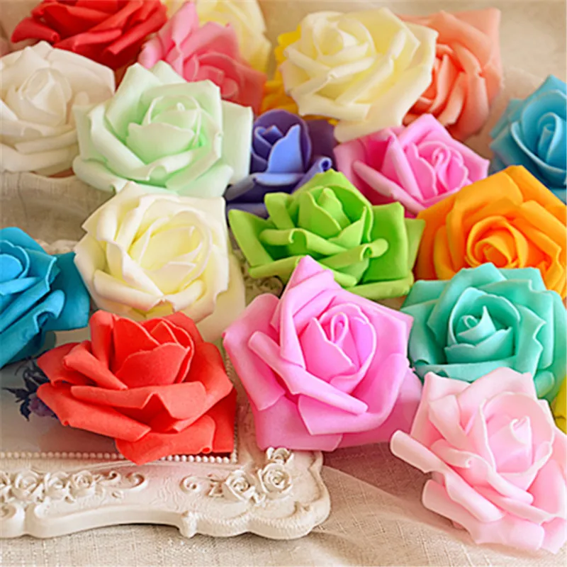 50 Pieces Artificial Rose 6 7cm DIY Real Touch 3D Artificial Foam Rose