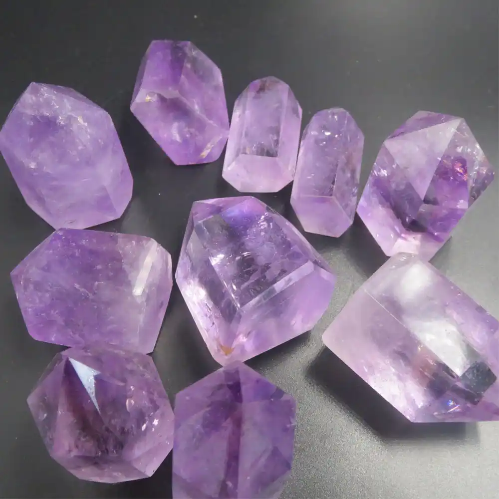 Wholesale Lot 6 Pcs Natural Amethyst And Rose Quartz Heart Pendant Crystal