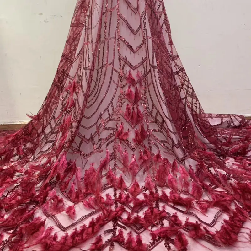 Перьевая Великолепная французская кружевная ткань tissus dentelle et broderie вышитая