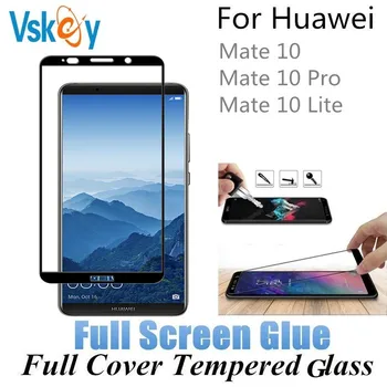 VSKEY 10 個フル接着剤強化ガラス Huawei 社メイト 10 プロフルカバースクリーンプロテクターメイト 10 Lite 保護フィルム