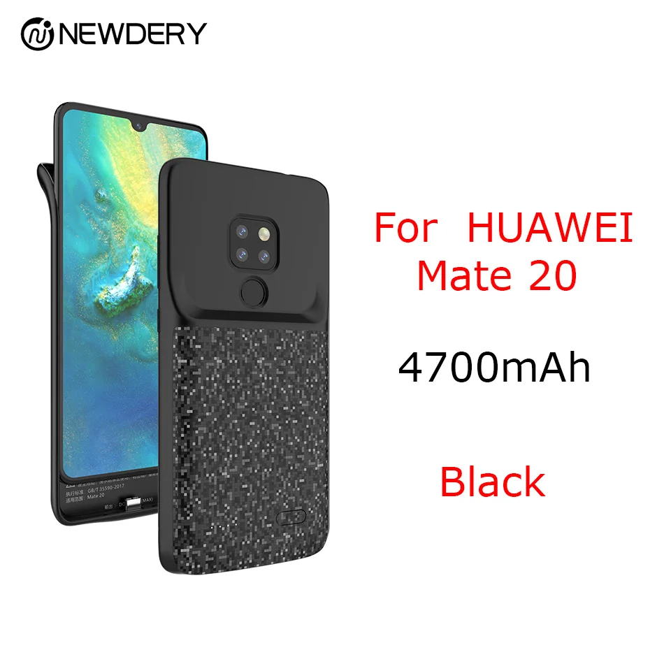 NEWDERY Новое поступление Горячая 4700 mAh батарея чехол для huawei mate 20 внешний контейнер для аккумуляторных батарей 5000 mAh мягкий TPU для mate 20 Pro - Цвет: Mate 20 4700mAh