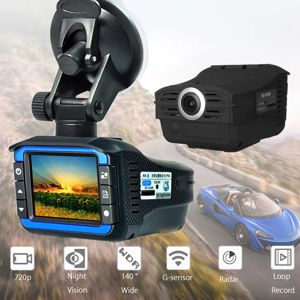 Dash cam Car dvr 2 in 1 GPS Radar Dvr Car DVR Car camera Full HD 1296P G-srnsor Video Radar Speed Detector Night Vision