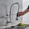 Wall Mount Spring Kitchen Faucet Handheld Spout Cold Water Kitchen Tap Dual Swive Spout In Wall Bathroom Kitchen Washing Faucet ► Photo 2/6