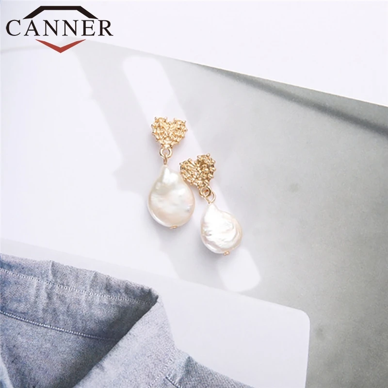 CANNER Elegant Temperament Irregular Imitation Pearls Drop Earring Exquisite Classic Women Jewelry TW