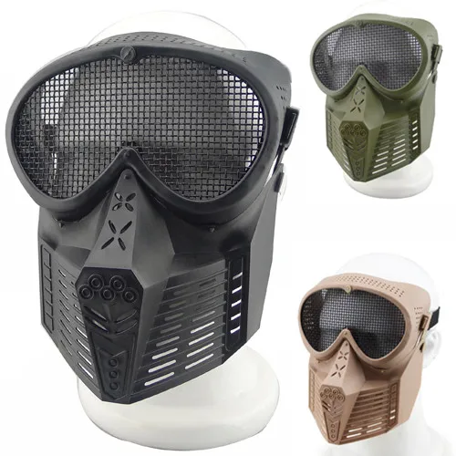 

CS Fly plastic mask with metal mesh gauze network full-face Safe mask for outdoor survival wargame Halloween horror scare masks
