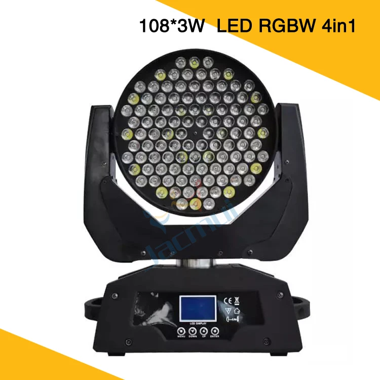 108 * 3W LED Moving Head Light RGBW 4IN1 Led Wash Moving Head Dj Light