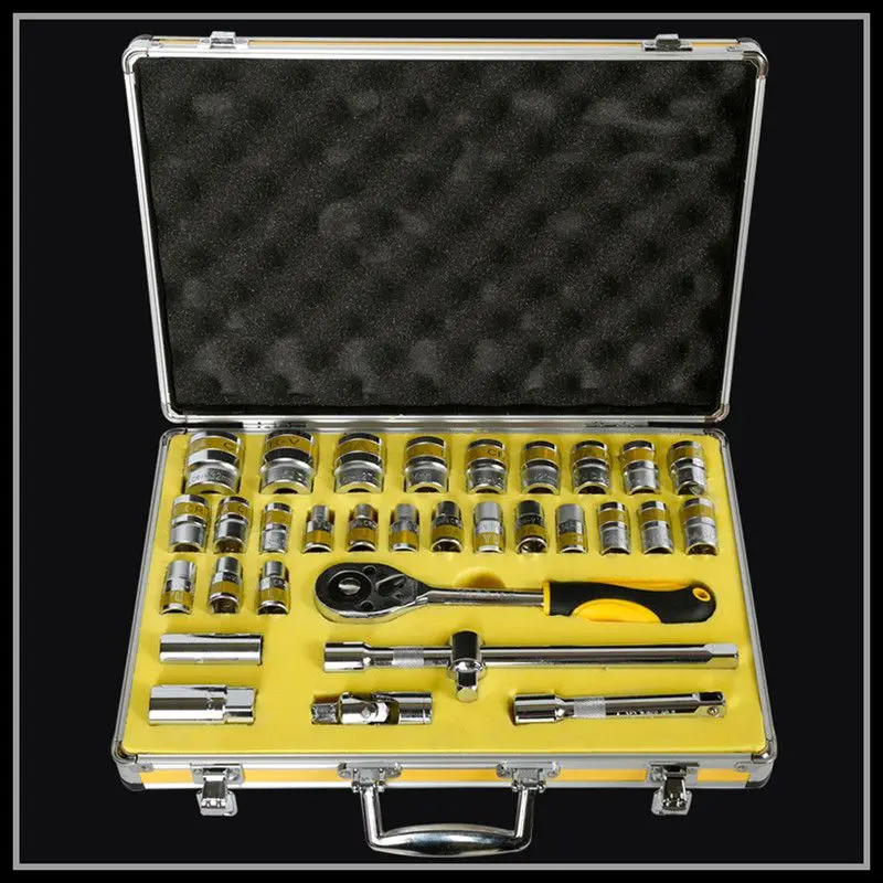 

Metric tool set chrome vanadium steel ratchet wrench (32 sets) hardware tools screwdriver kit combination tool