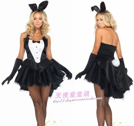 Playboy кролик с латинский танец черный смокинг Косплей ночной клуб DS костюм
