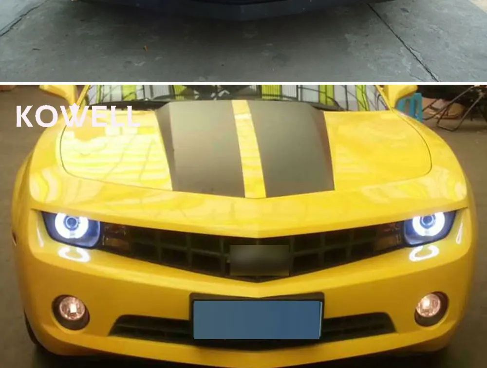 KOWELL автомобильный Стайлинг для Chevrolet Camaro светодиодные фары Для Camaro 2009 2010- drl H7 Биксеноновая разрядная лампа высокой интенсивности для объектива ГЛАЗА АНГЕЛА Фары ближнего и дальнего света