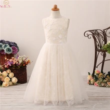 2019 New Ball Gown Lace Flower Girl Long Dresses Backless Girls Wedding Party Communion Gowns Beauty Pageant Dresses For Girls tulle glitz pageant dresses long flower girls dresses for wedding gowns ball gown girls first communion mother daughter dresses