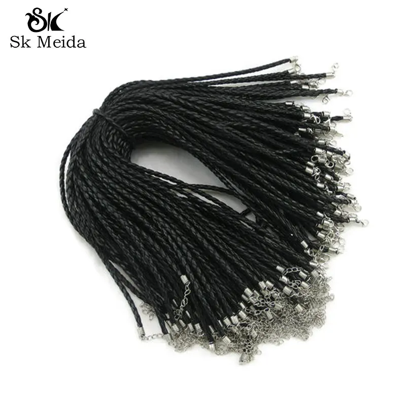 20pcs Black PU Leather Braided Cord Necklace Weave Chain Complementos Joyas Cuerda Accessories Jewelry Findings Necklaces Parts | Украшения